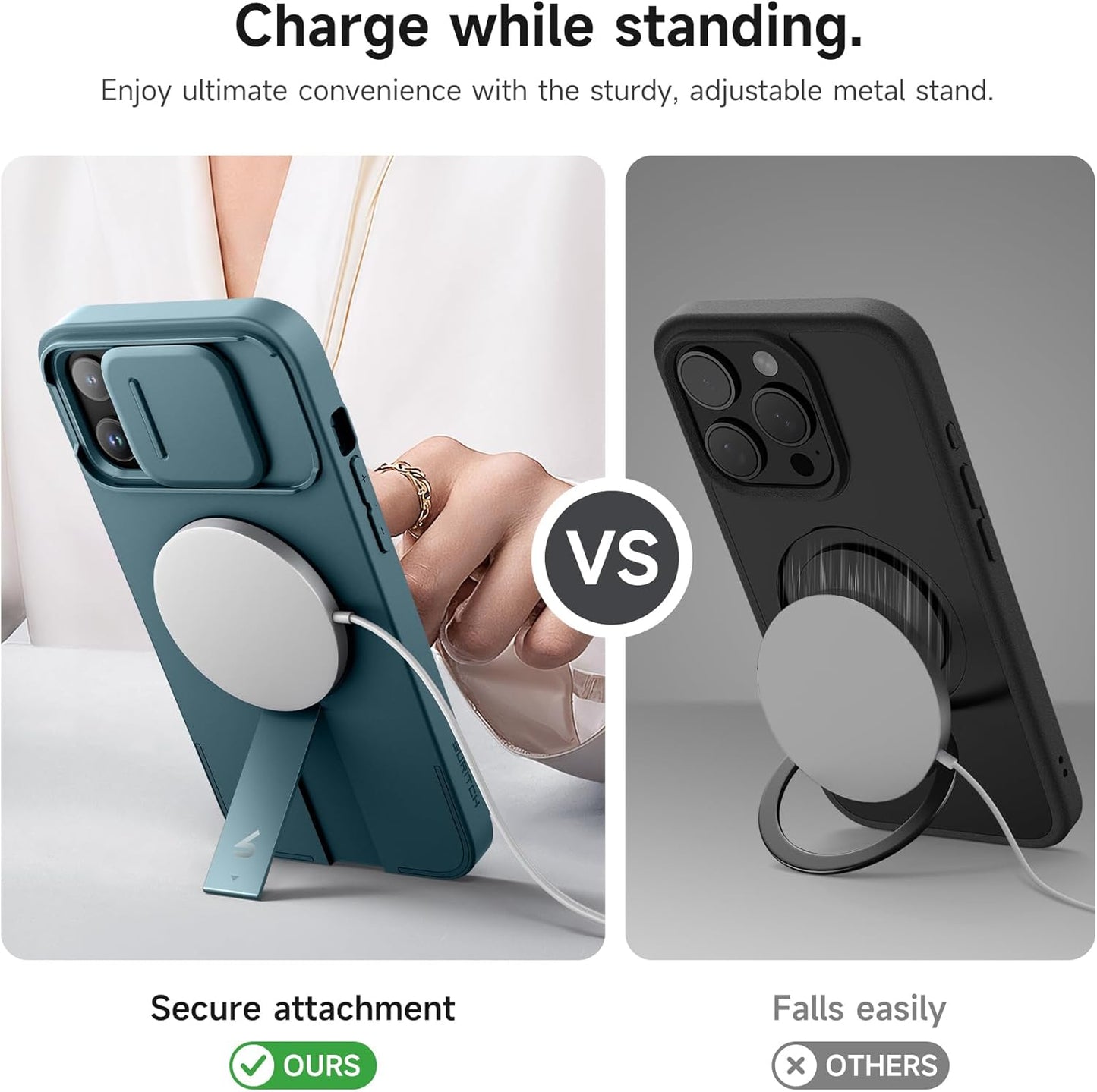 SURITCH Magnetic Camera Slide Cover Case for iPhone 13 Pro Max 12 Lake Green NEW