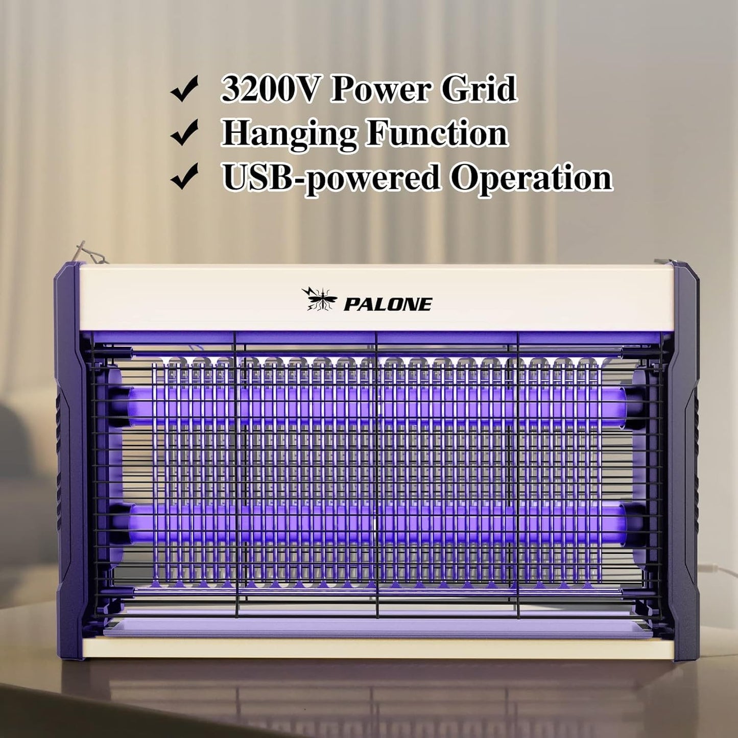 PALONE Electric Fly Zapper 3200V USB Powerful Mosquitoes Killer Indoor DEMO