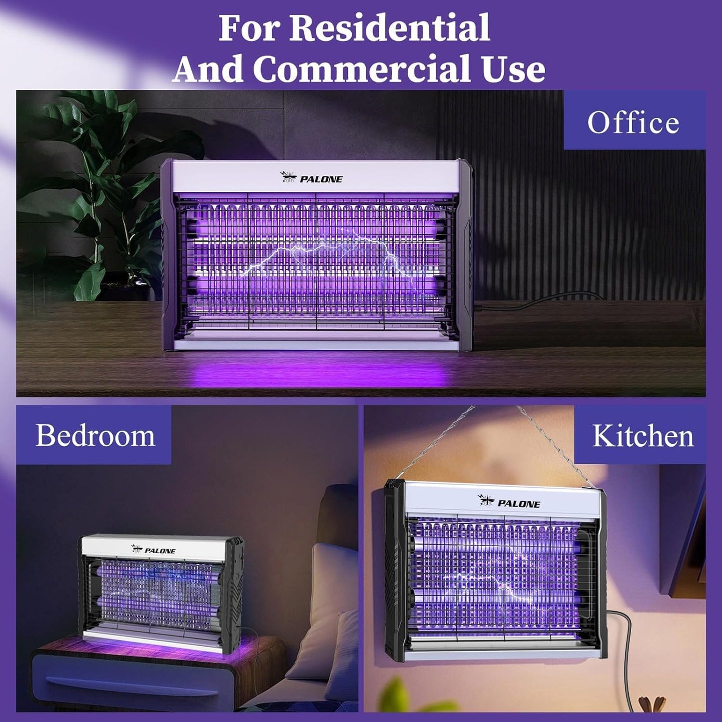 PALONE Electric Fly Zapper 3200V USB Powerful Mosquitoes Killer Indoor DEMO