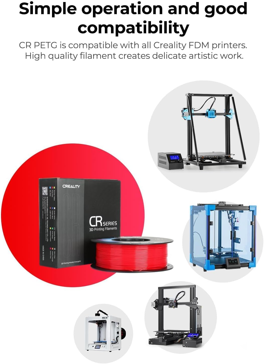 Creality PETG 3D Printer Filament Tough Durable Excellent Quality Black NEW