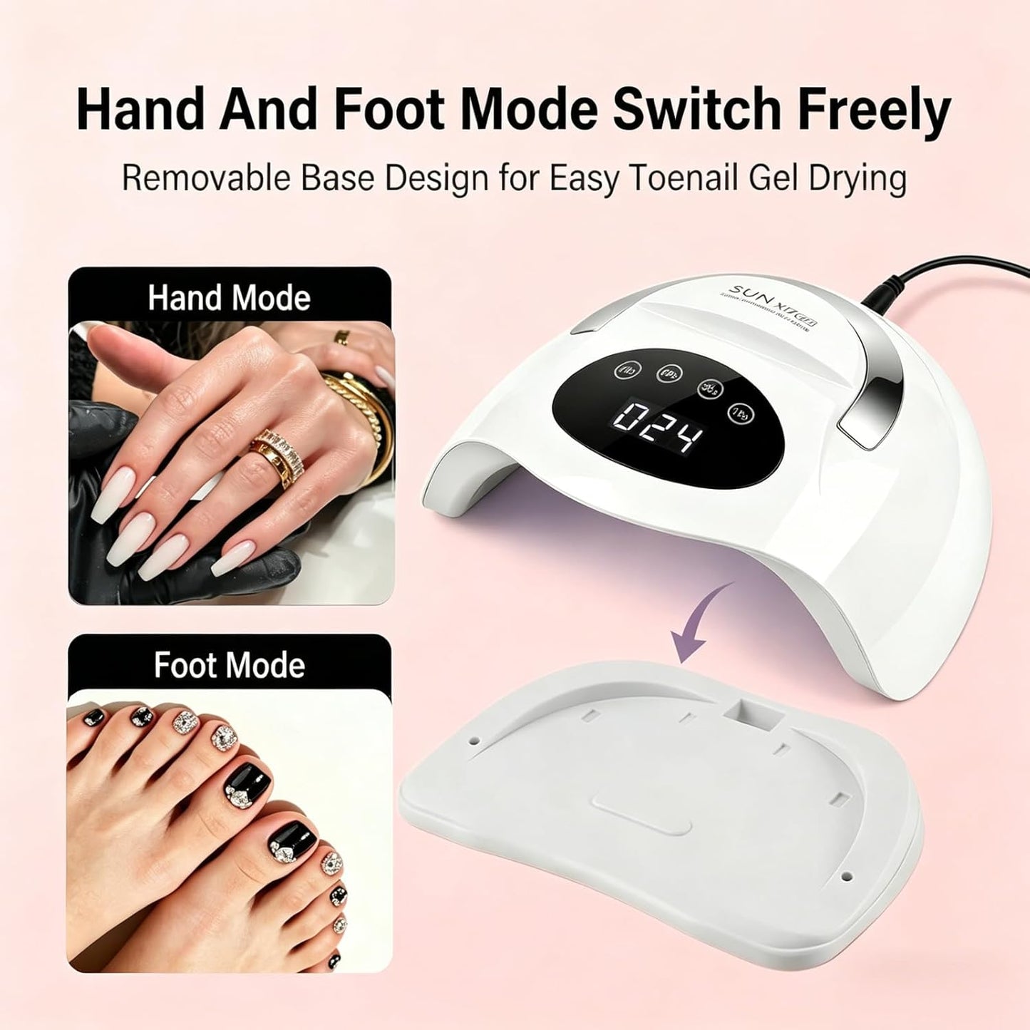 AYOCULTURE 72 LED UV Nail Lamp with Phone Holder, Curing White for Salon DEMO