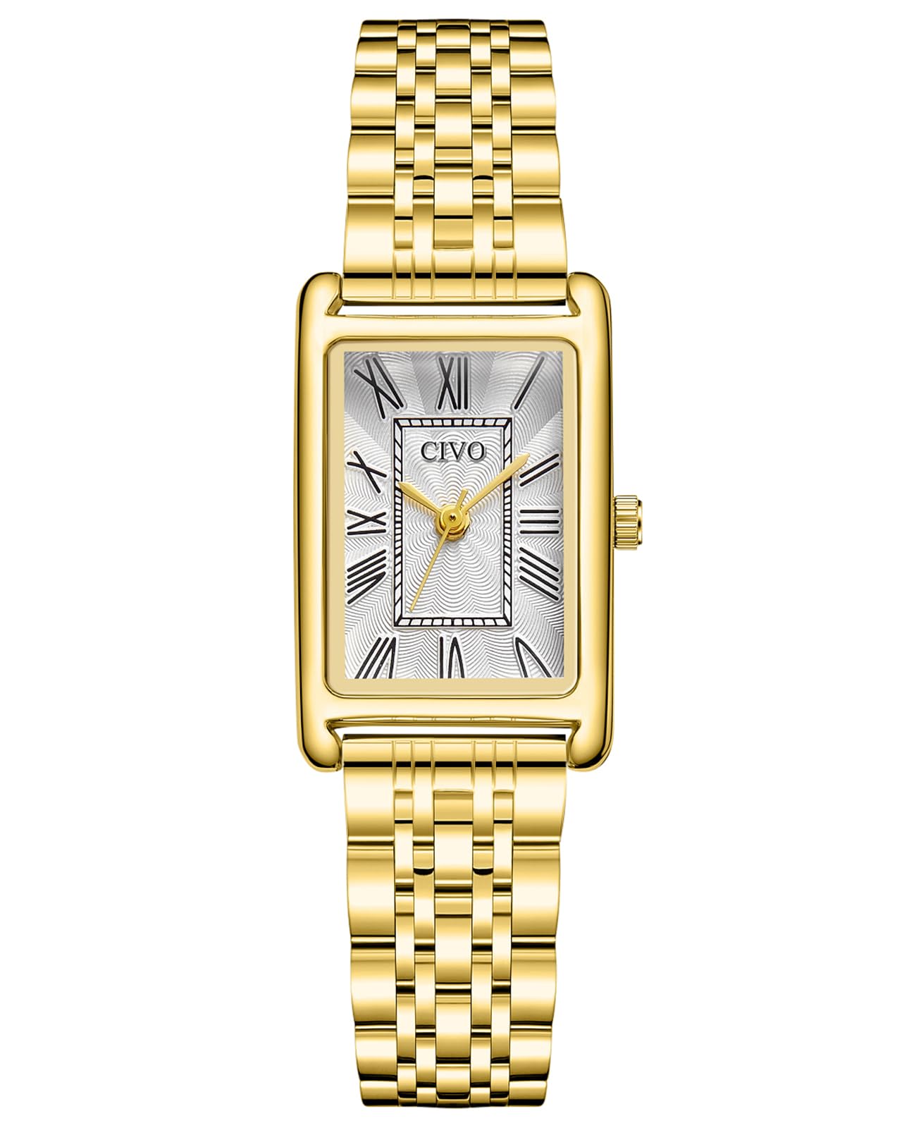 CIVO Analog Rectangle Face Luxury Stainless Steel Wrist Watches for Women NEW