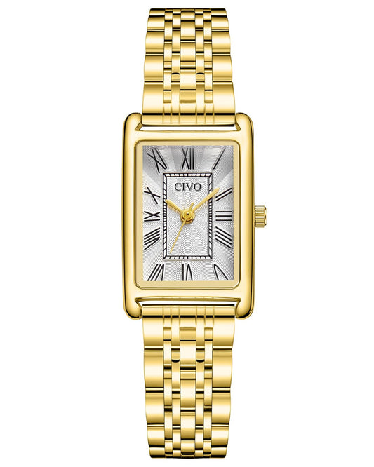 CIVO Analog Rectangle Face Luxury Stainless Steel Wrist Watches for Women NEW