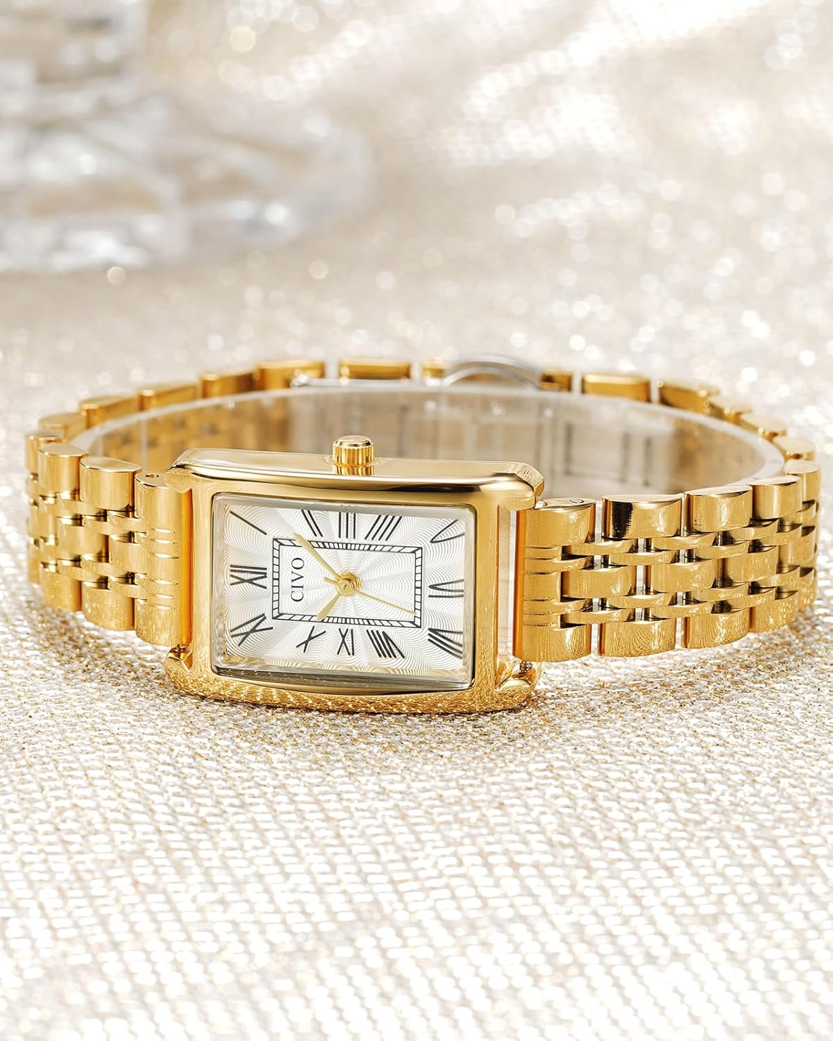 CIVO Analog Rectangle Face Luxury Stainless Steel Wrist Watches for Women NEW