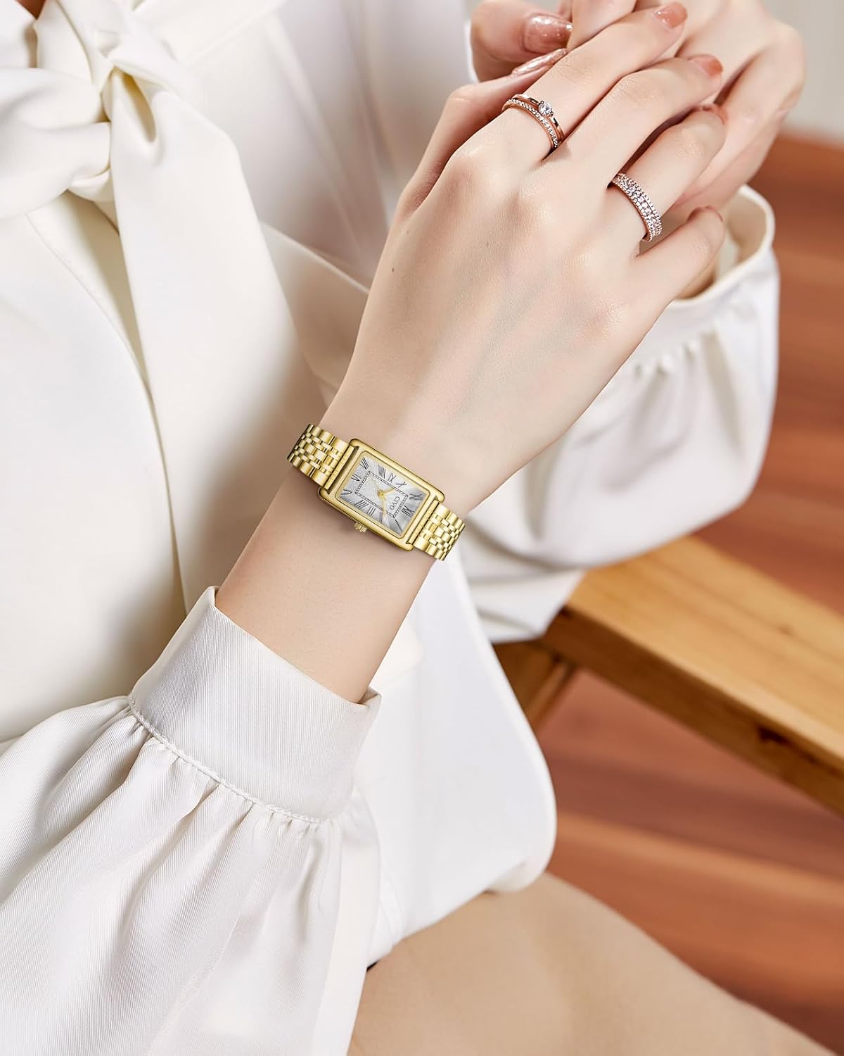 CIVO Analog Rectangle Face Luxury Stainless Steel Wrist Watches for Women NEW
