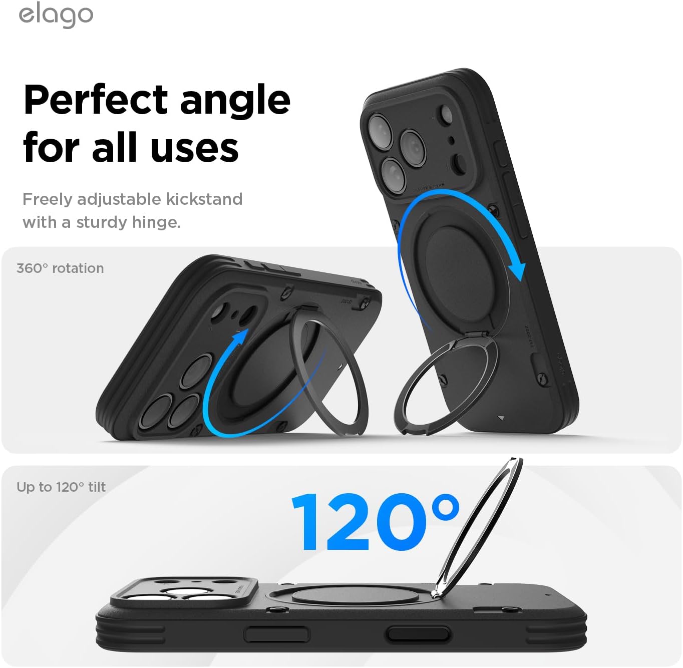 elago Magnetic Ring Stand Armor Case Compatible iPhone 13 Pro Max Cover NEW