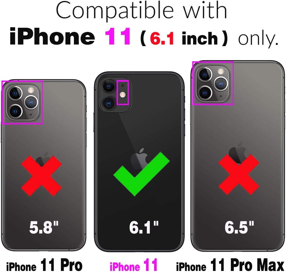 Asuwish Phone Case for iPhone 11 with Tempered Glass Screen Protector Black NEW