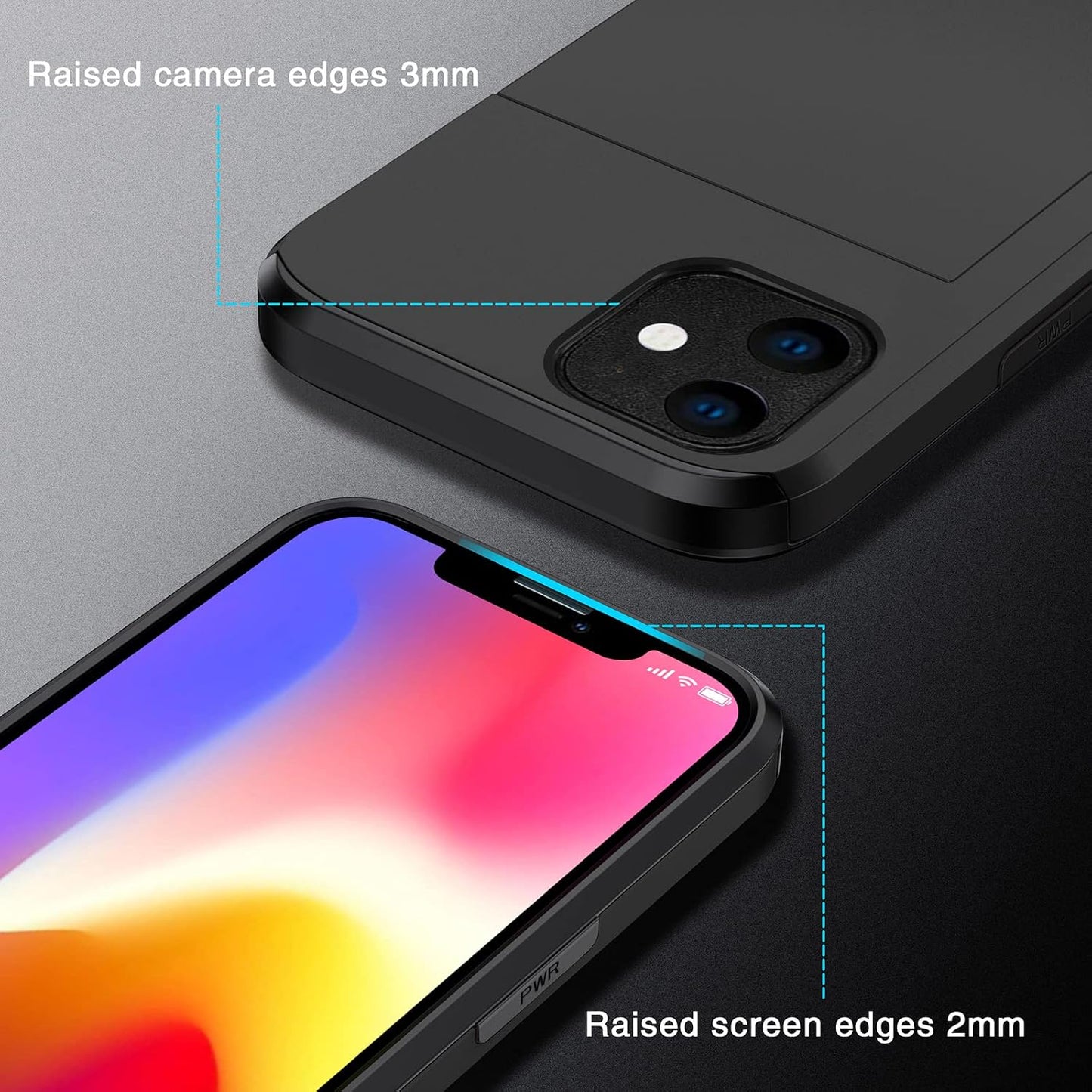 Asuwish Phone Case for iPhone 11 with Tempered Glass Screen Protector Black NEW