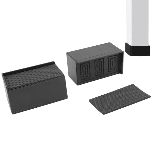 Omabeta L-Shaped Furniture Risers Rubber Stackable Rectangular Design NEW