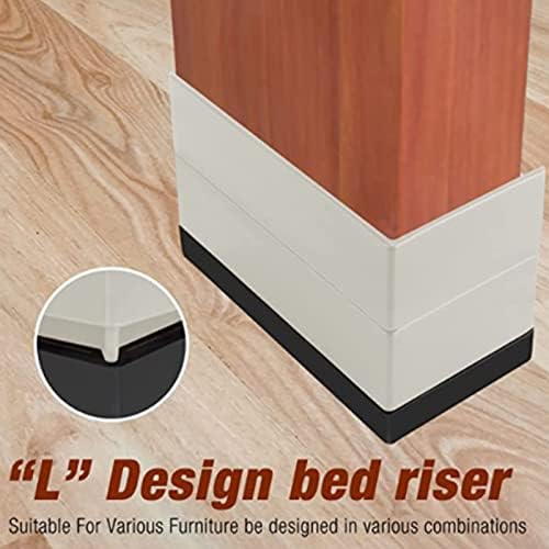 Omabeta L-Shaped Furniture Risers Rubber Stackable Rectangular Design NEW