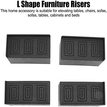 Omabeta L-Shaped Furniture Risers Rubber Stackable Rectangular Design NEW