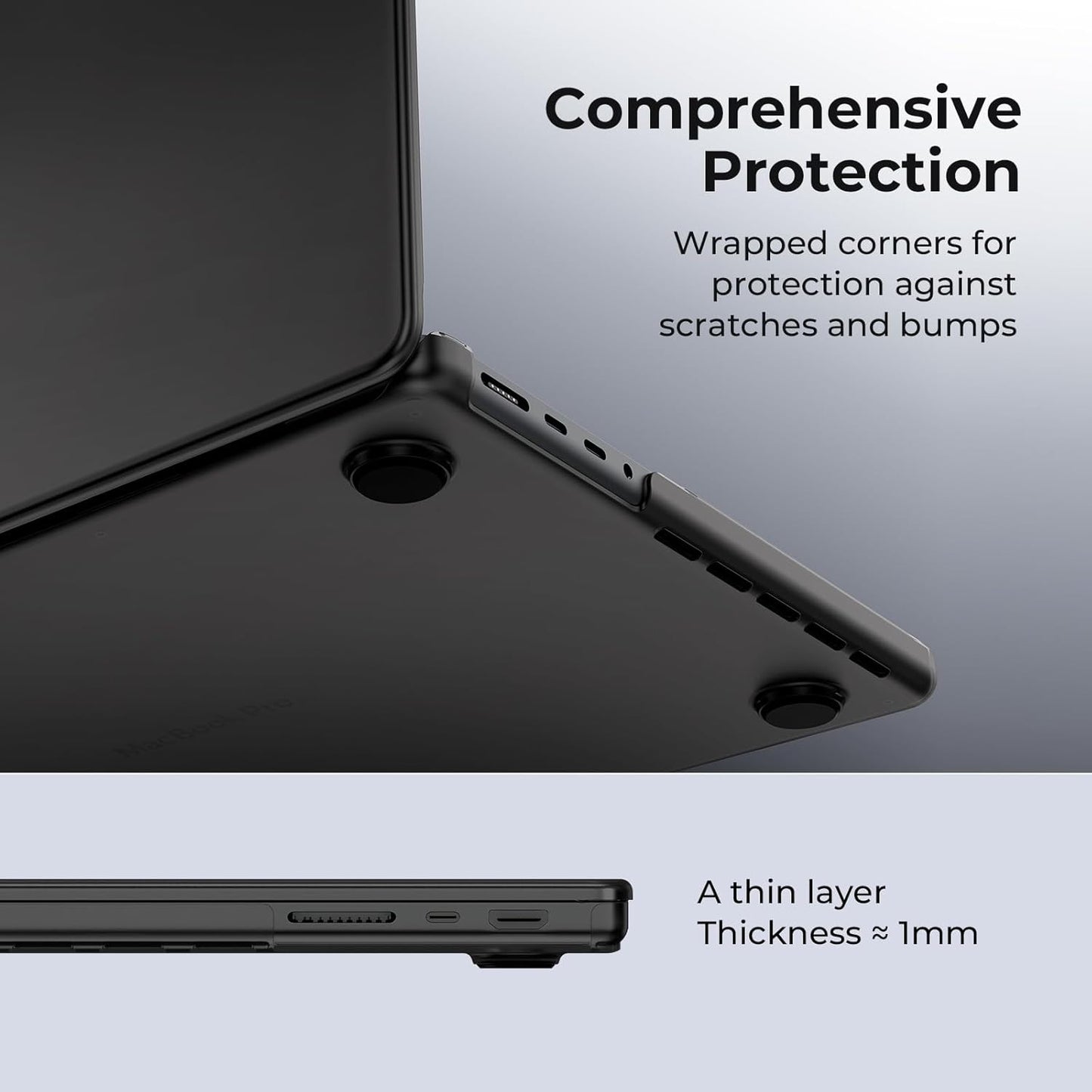 EooCoo Hard Polycarbonate Protective Case for MacBook Pro 14" Space Black NEW