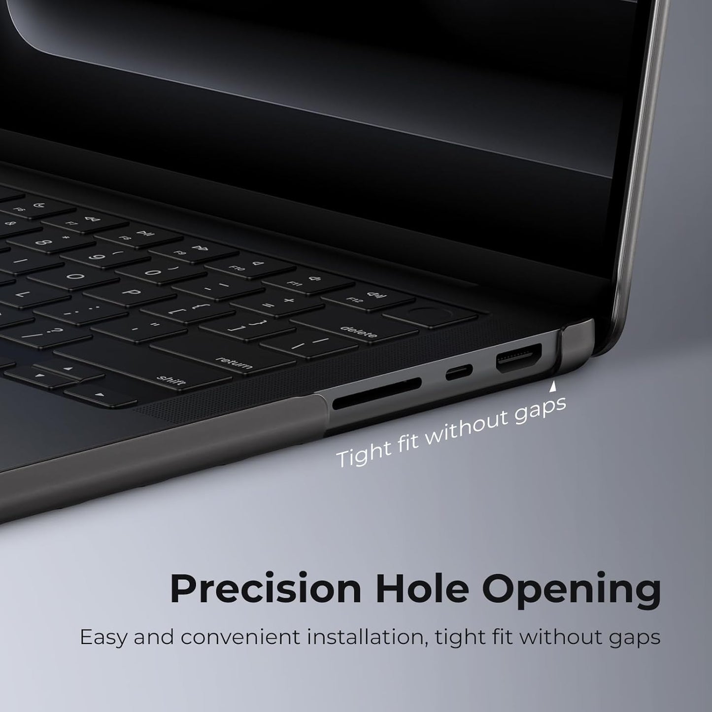 EooCoo Hard Polycarbonate Protective Case for MacBook Pro 14" Space Black NEW