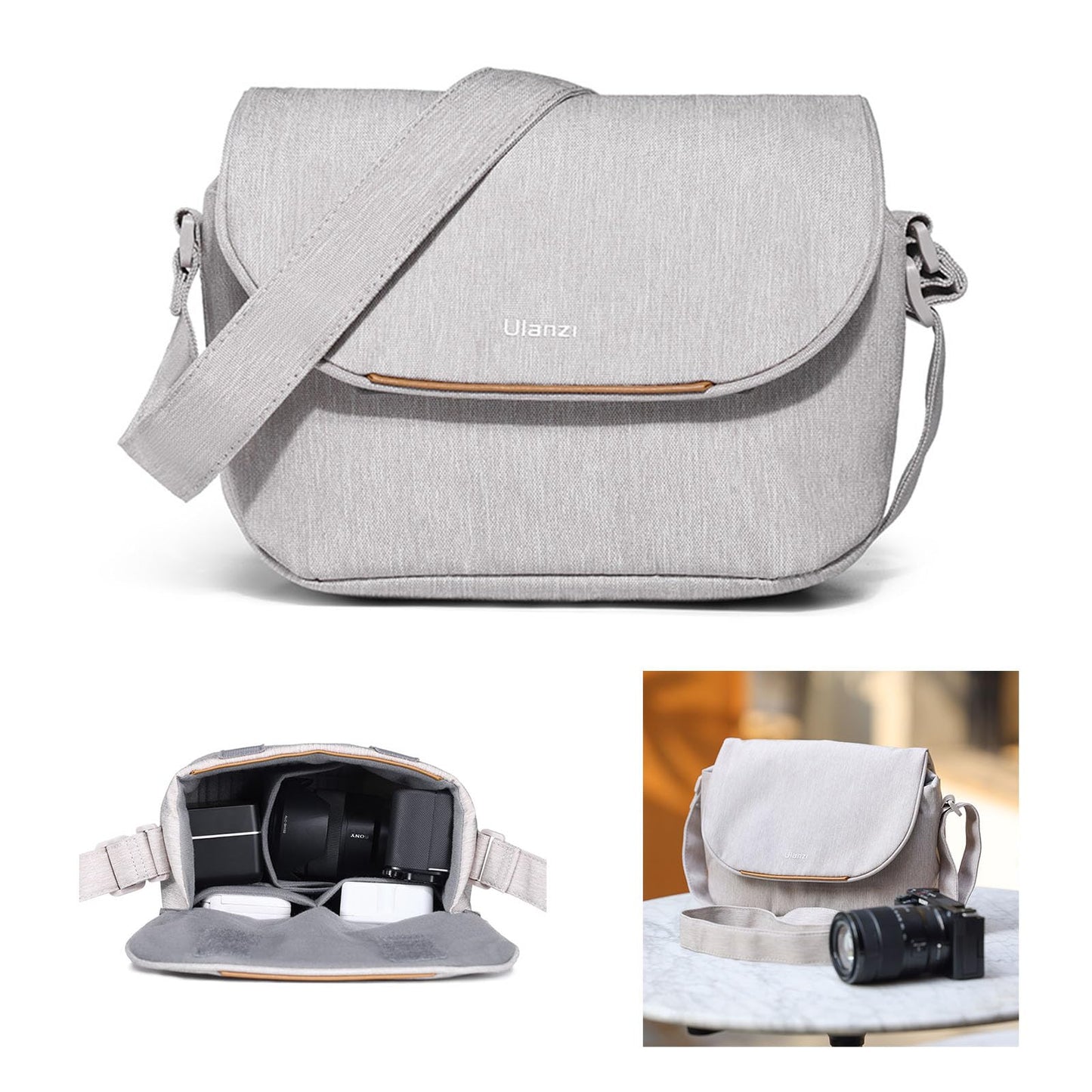 ULANZI Crossbody Photography Camera Case Professional Beige 9 x 4.5 7 inches NEW
