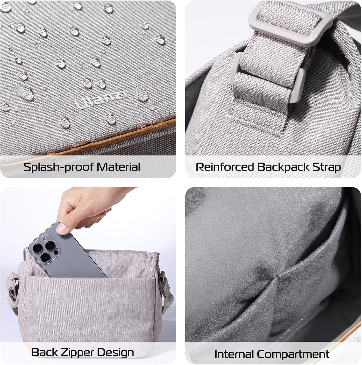 ULANZI Crossbody Photography Camera Case Professional Beige 9 x 4.5 7 inches NEW