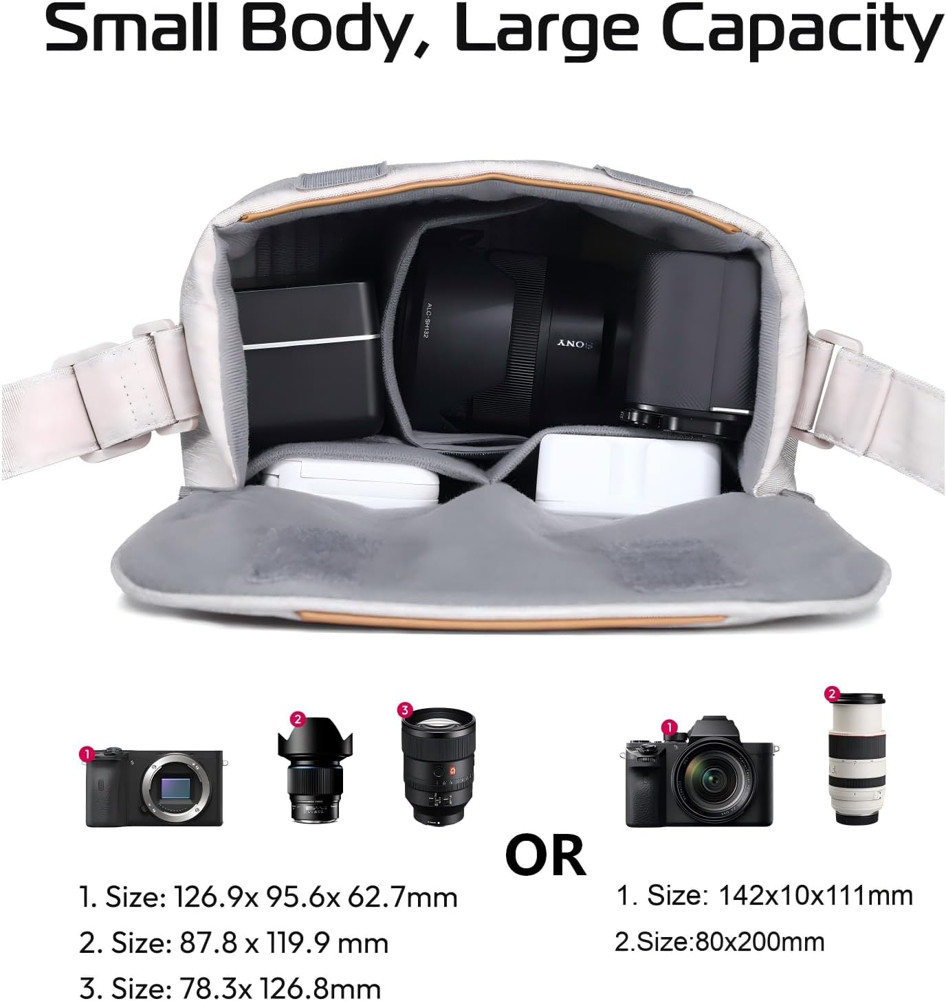 ULANZI Crossbody Photography Camera Case Professional Beige 9 x 4.5 7 inches NEW