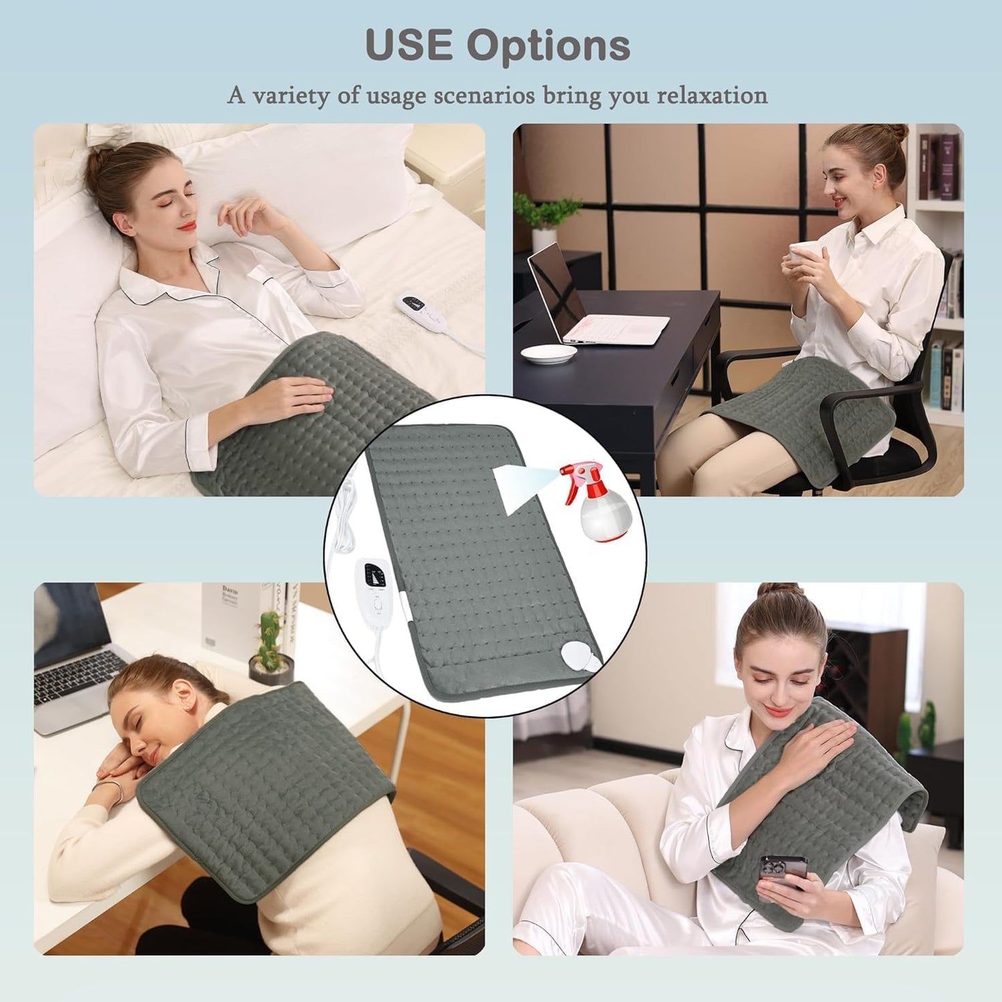 QIJAJIA Electric Heating Pad with Automatic Shut-Off and 6 Temperature DEMO