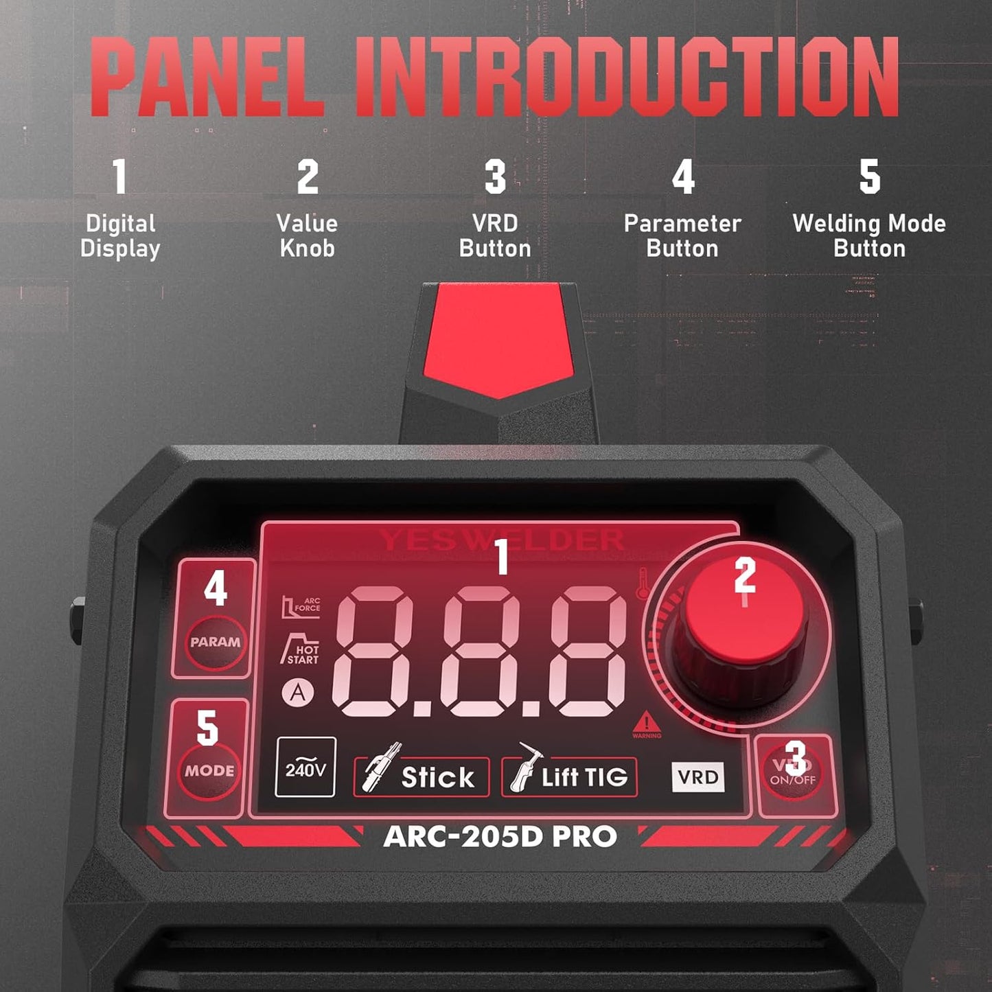 YESWELDER 205Amp Digital Inverter IGBT Stick Welder with Large LED Display DEMO