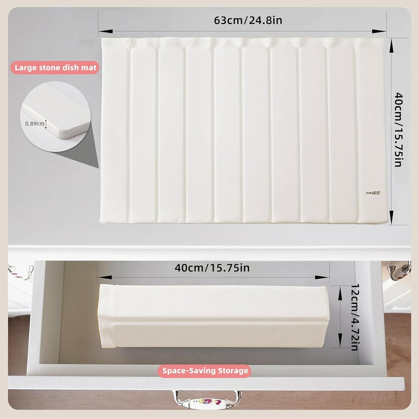 Intellihome Stone Drying Mat for Kitchen Counter Absorbent Detachable DEMO