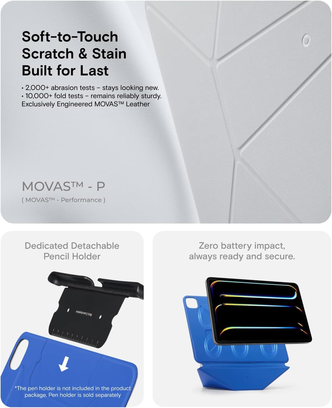 MOFT Dynamic Folio Case for iPad mini 7th & 6th Gen, Cement x Sapphire NEW