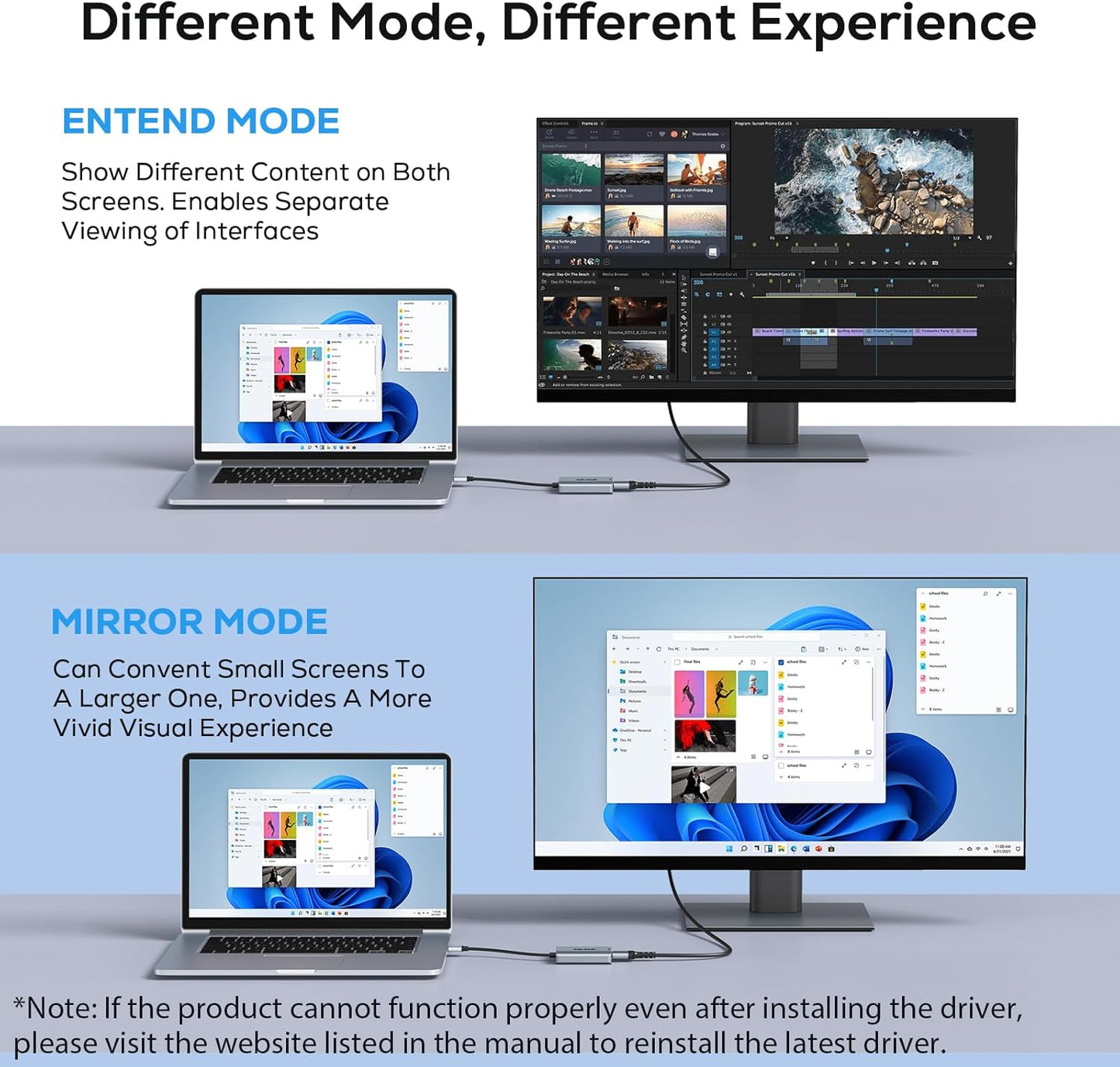 ABLEWE USB to HDMI Adapter - Upgraded Aluminum 3.0 & 2.0 Audio Video DEMO