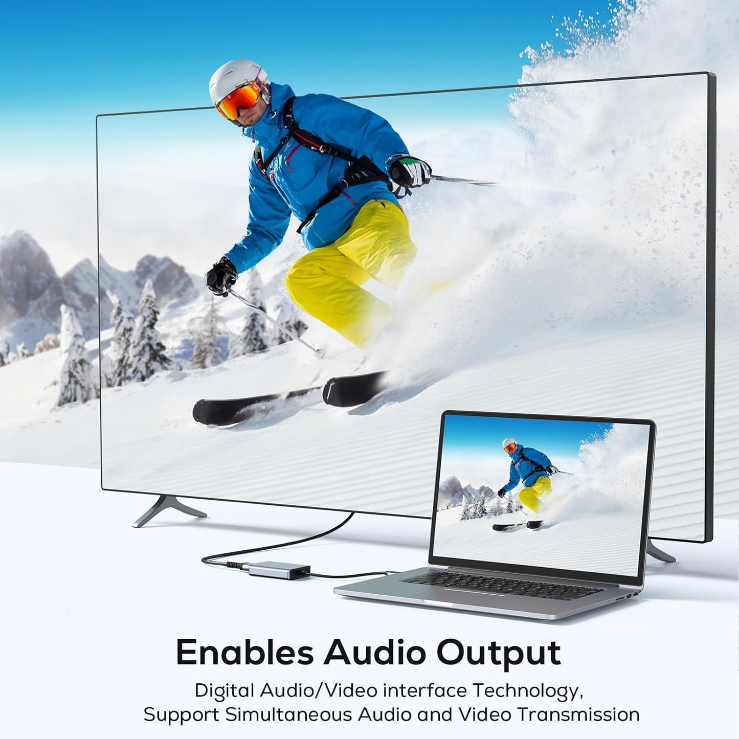 ABLEWE USB to HDMI Adapter - Upgraded Aluminum 3.0 & 2.0 Audio Video DEMO
