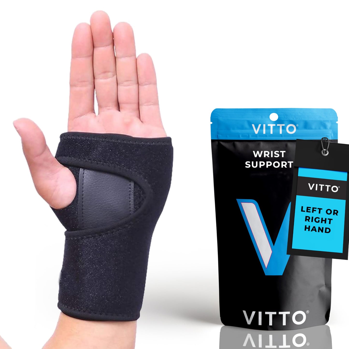 VITTO Wrist Brace Support for Arthritis Carpal Tunnel Sprain Fracture Left NEW