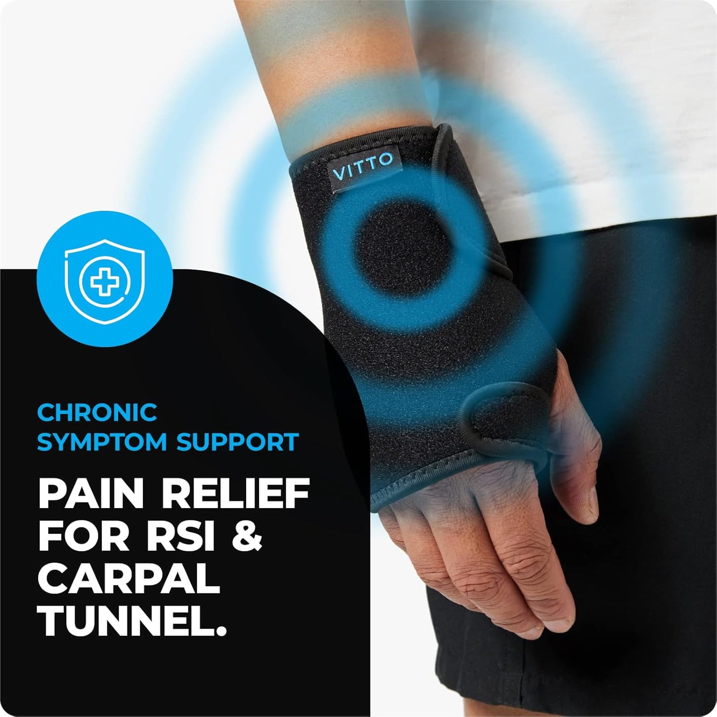 VITTO Wrist Brace Support for Arthritis Carpal Tunnel Sprain Fracture Left NEW