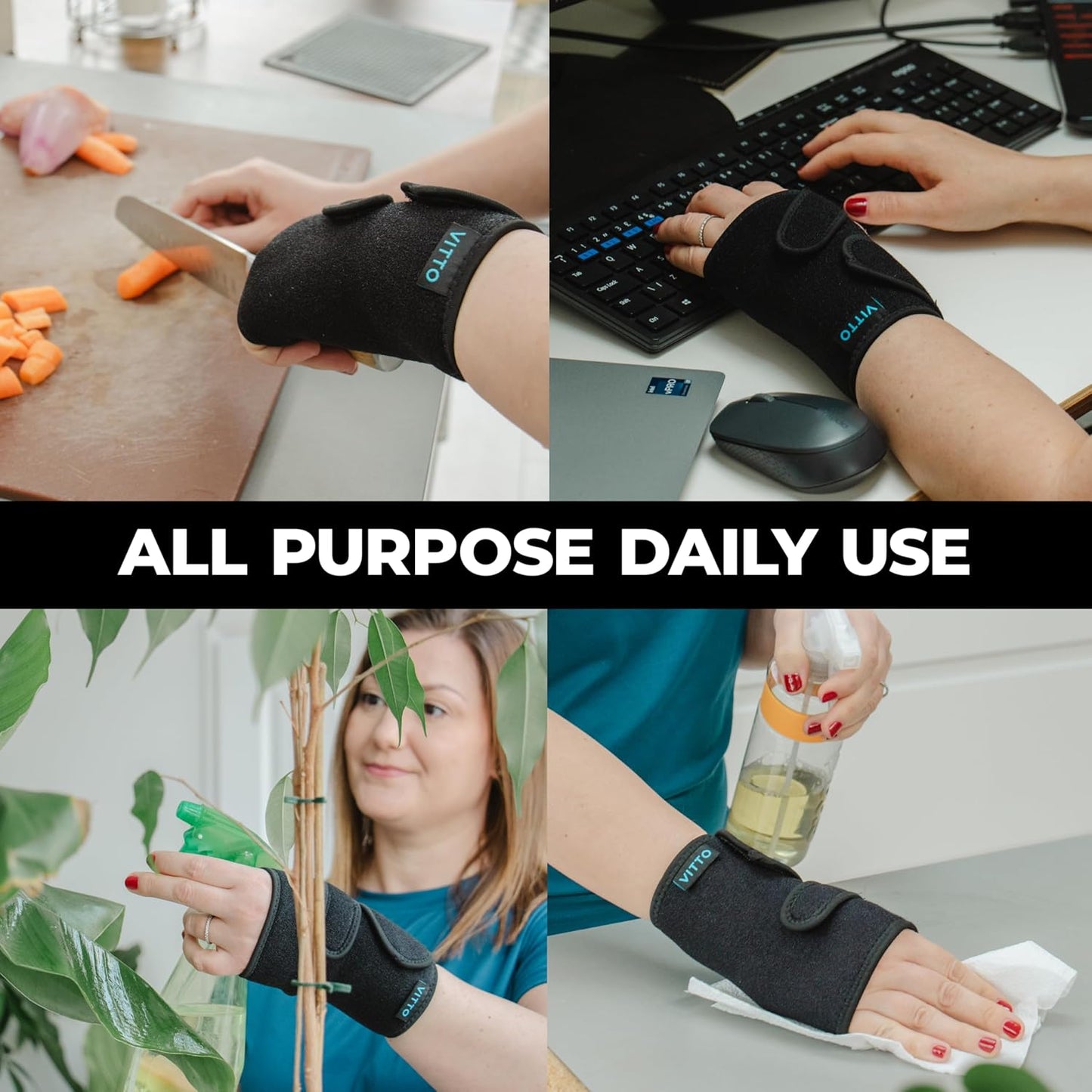 VITTO Wrist Brace Support for Arthritis Carpal Tunnel Sprain Fracture Left NEW
