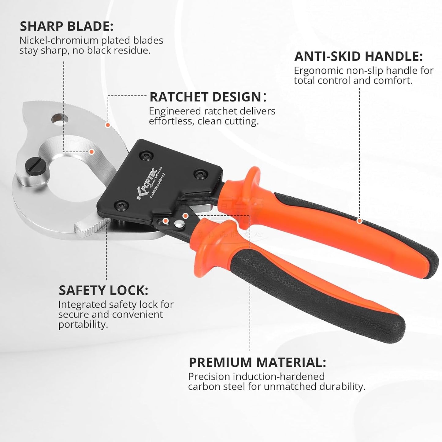 KF CPTEC Heavy Duty Ratcheting Cable Cutter for Copper & Aluminium Wires DEMO