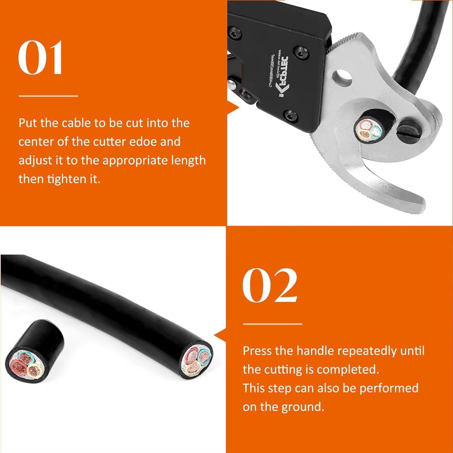 KF CPTEC Heavy Duty Ratcheting Cable Cutter for Copper & Aluminium Wires DEMO