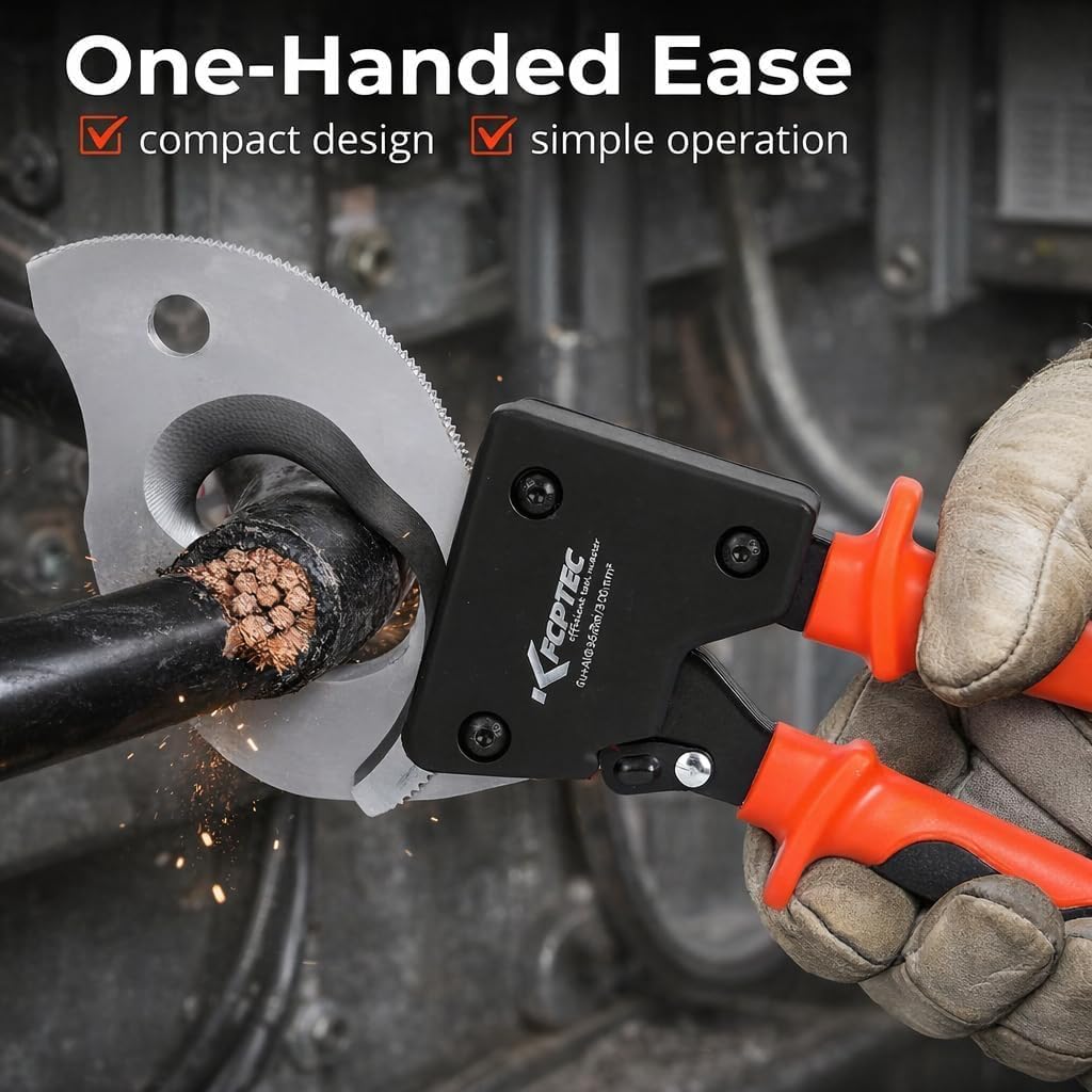 KF CPTEC Heavy Duty Ratcheting Cable Cutter for Copper & Aluminium Wires DEMO