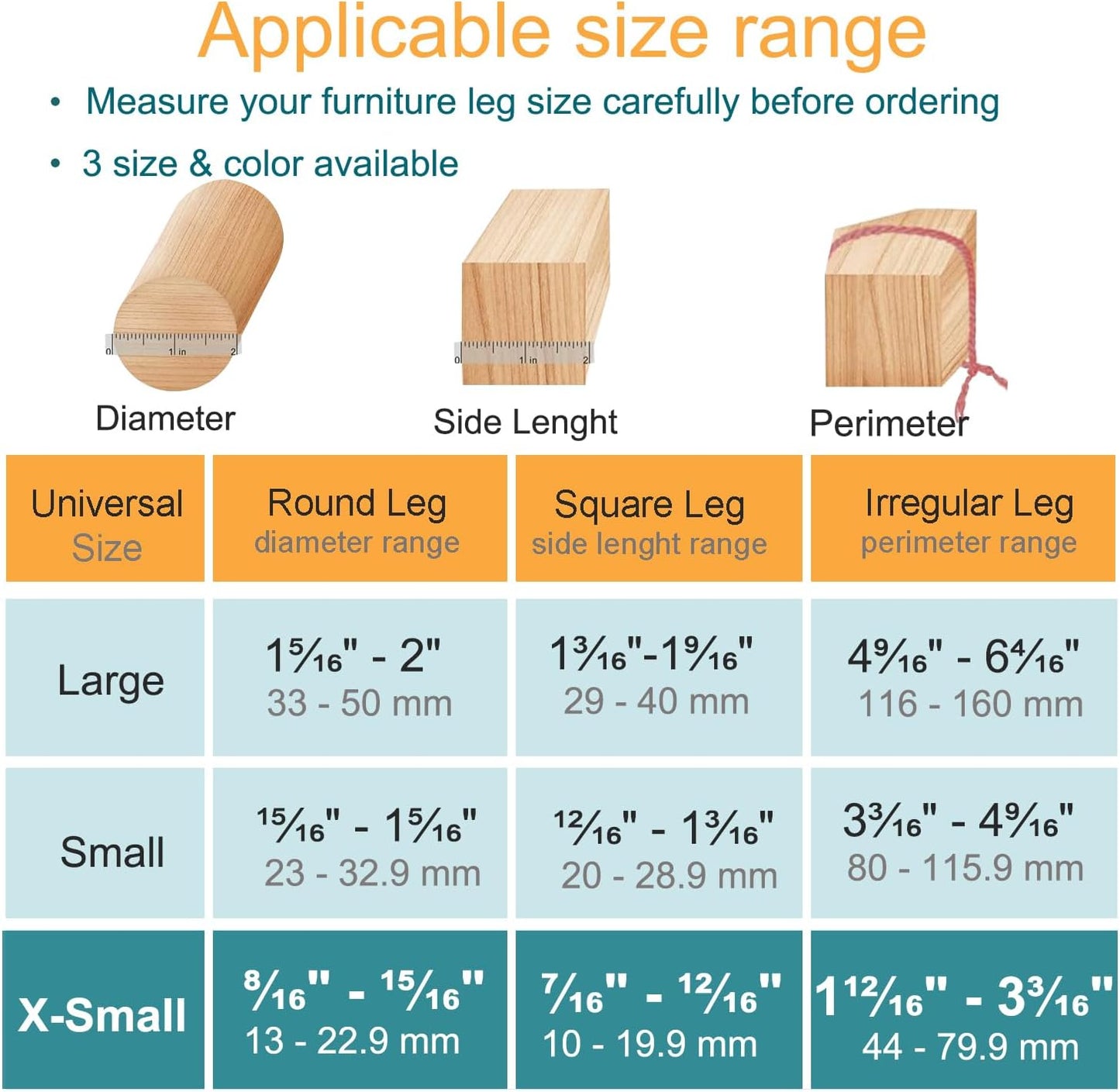 OASMU Silicone Felt Furniture Leg Protectors for Hardwood Floors Clear DEMO