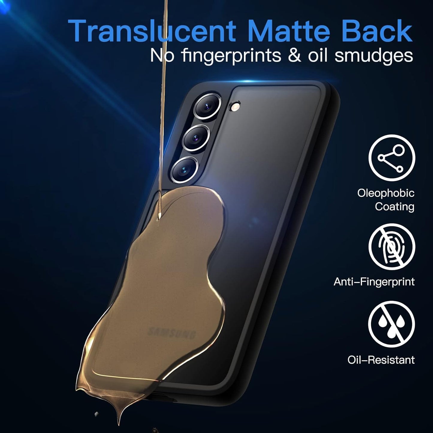 JETech Matte Case for Samsung Galaxy S23 5G Frosted Translucent Back Cover NEW