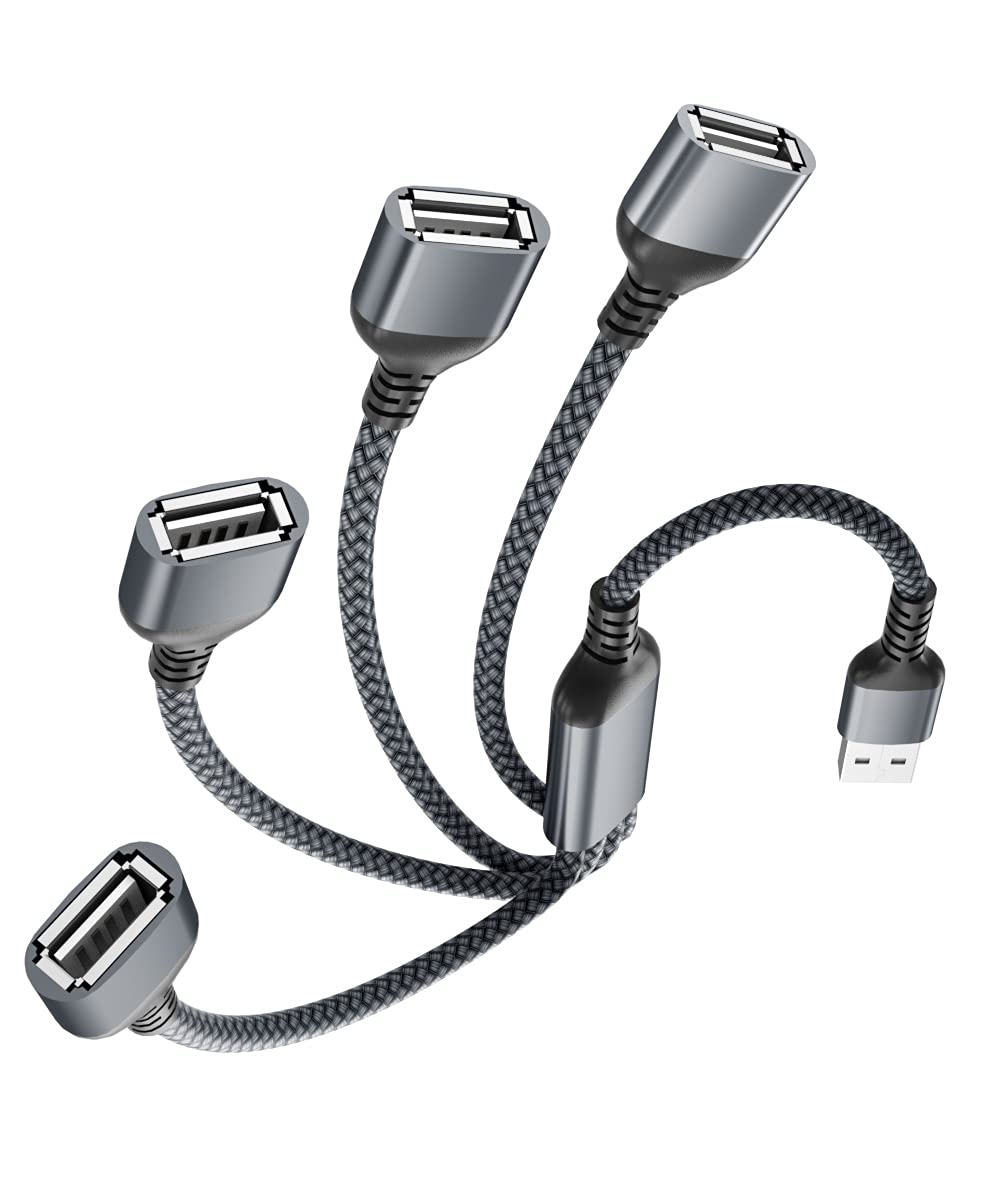 Elebase USB Splitter Y Cable Charger for PS5 Pro/Slim USBA Extension Grey NEW
