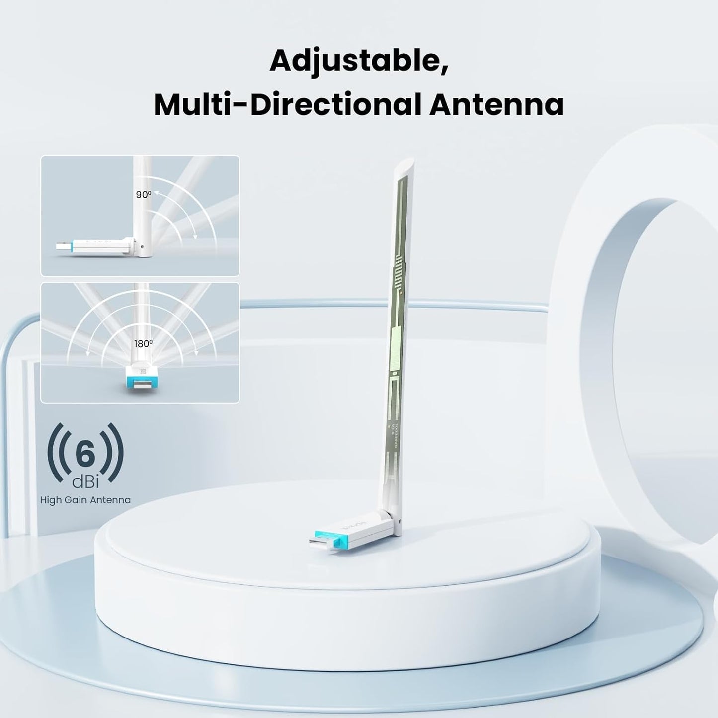 Tenda AX300 USB WiFi 6 Adapter for High-Speed 2.4GHz Wireless Networking NEW