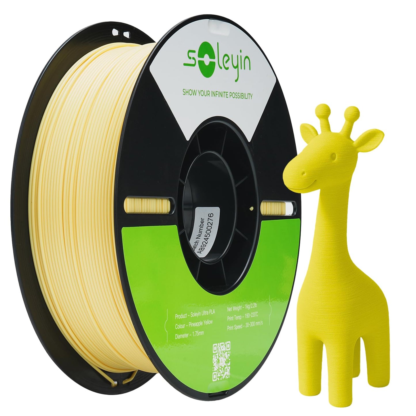 SOLEYIN 3D Printer Filament Ultra PLA High Speed Printing Yellow NEW
