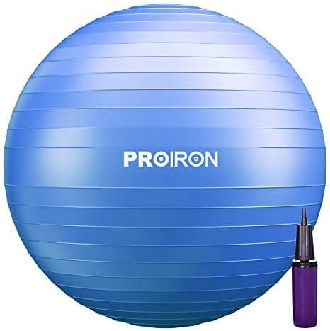 PROIRON 2-in-1 Yoga Ball and Pilates Chair Set, Anti-Burst, 55cm Blue DEMO
