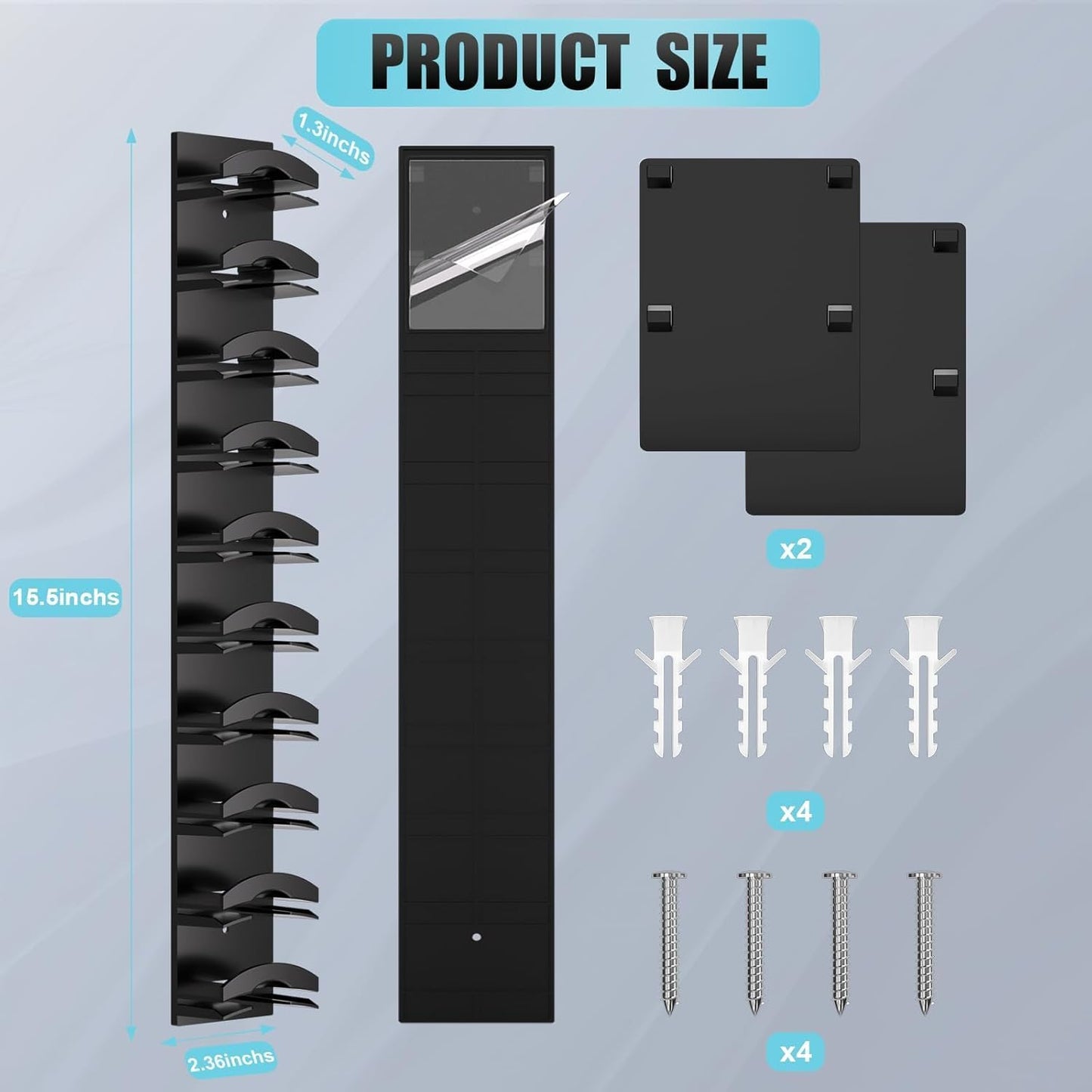 Sturdy 2-Pack Hat Organizer Wall Rack, Holds Baseball Caps, Adhesive Mount DEMO