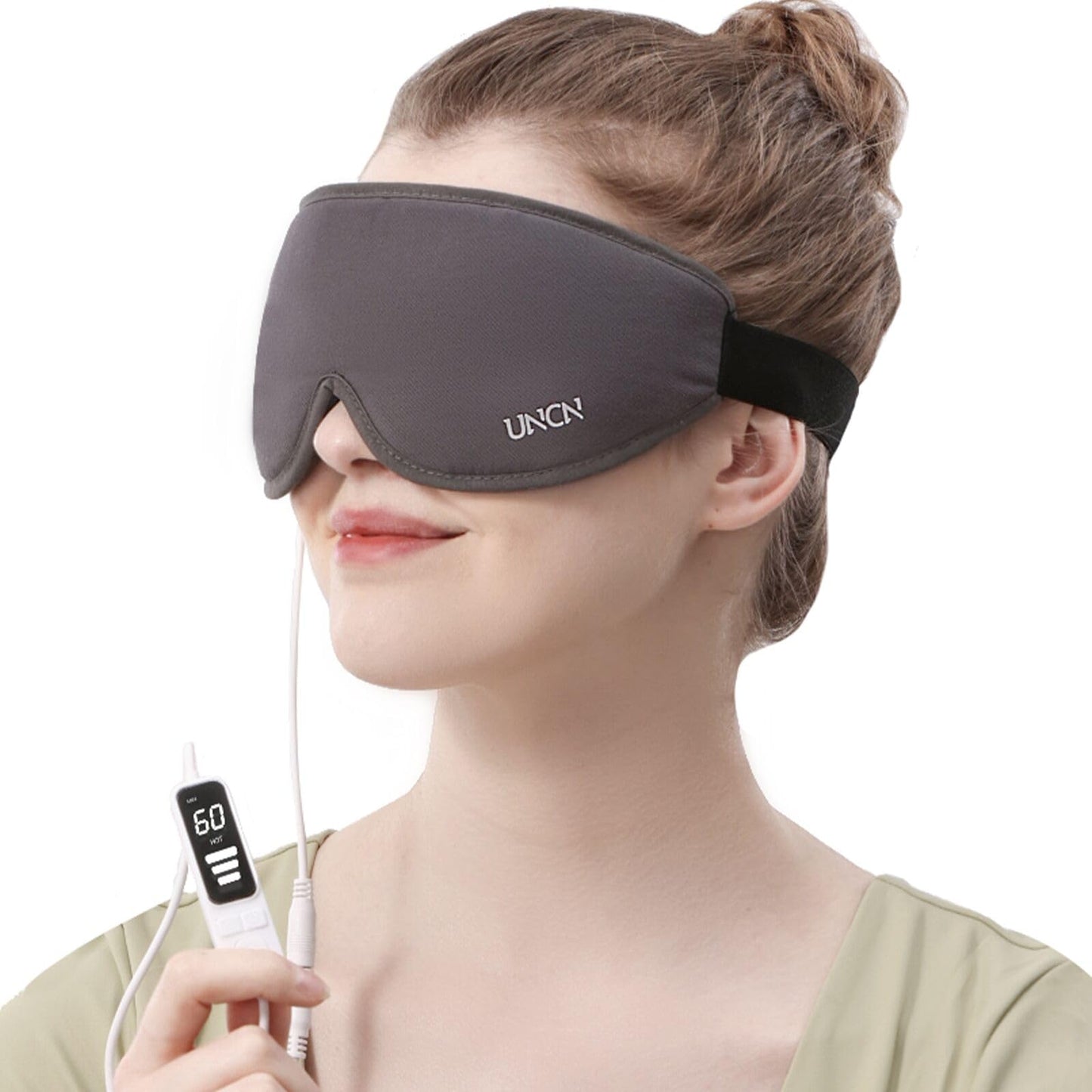 UNCN USB Heated Eye Mask for Dry Syndrome Dark Circles Blepharitis Grey NEW