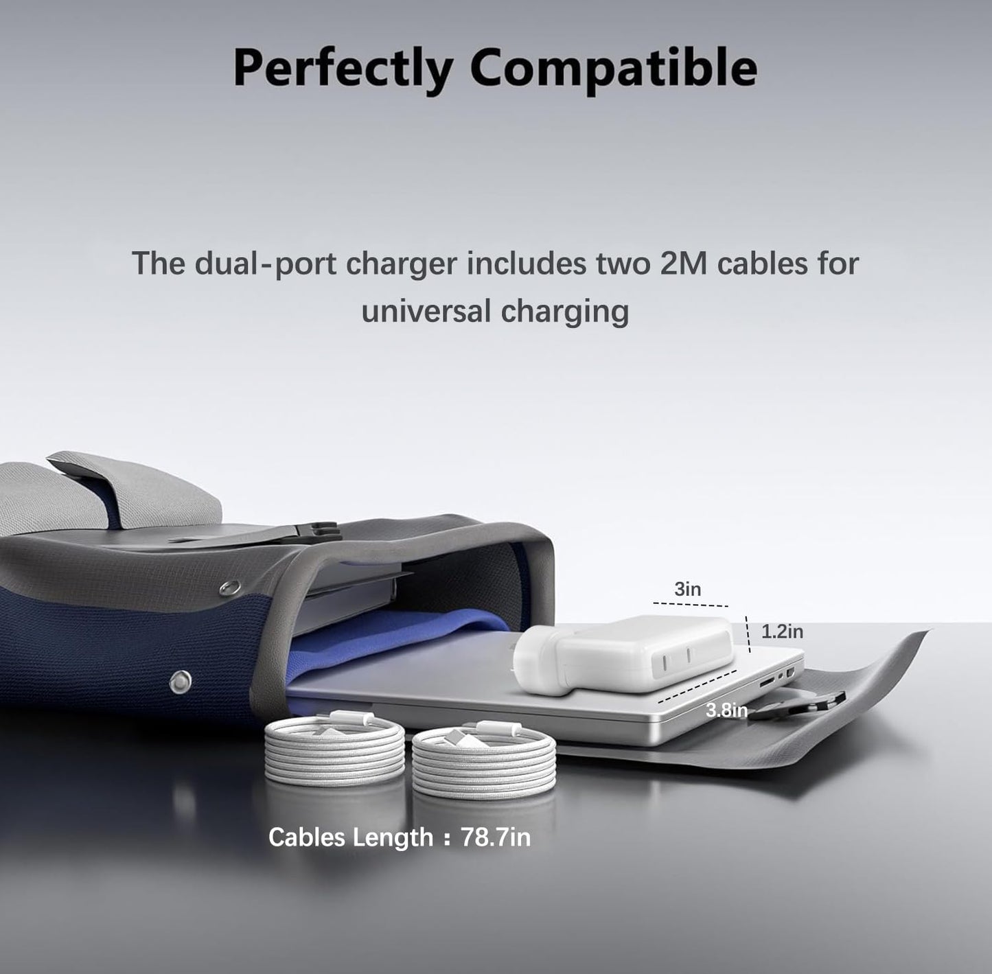 CyperEver 140W Dual USB-C Fast Charger for MacBook Pro, White, 2 Ports DEMO