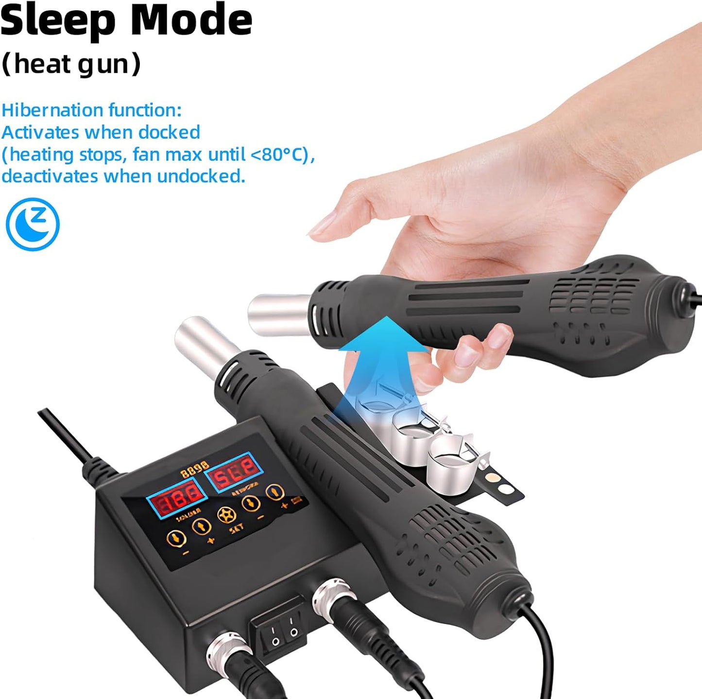 STEUGO 2-in-1 Digital Soldering Iron Station Hot Air Rework Lron&Hot Gun DEMO