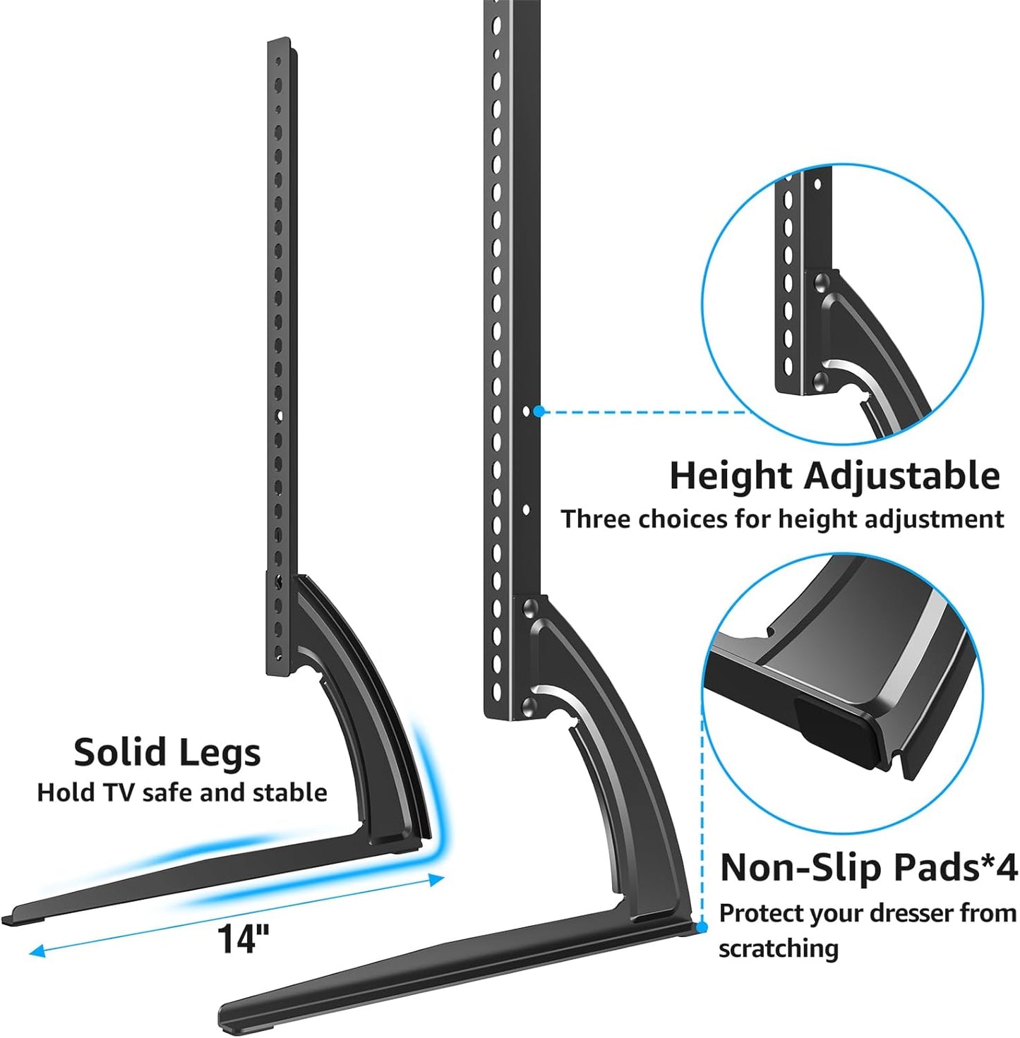 MOUNTUP Universal Table Top TV Stand for 27-55 Inch LCD LED Flat/Curved DEMO