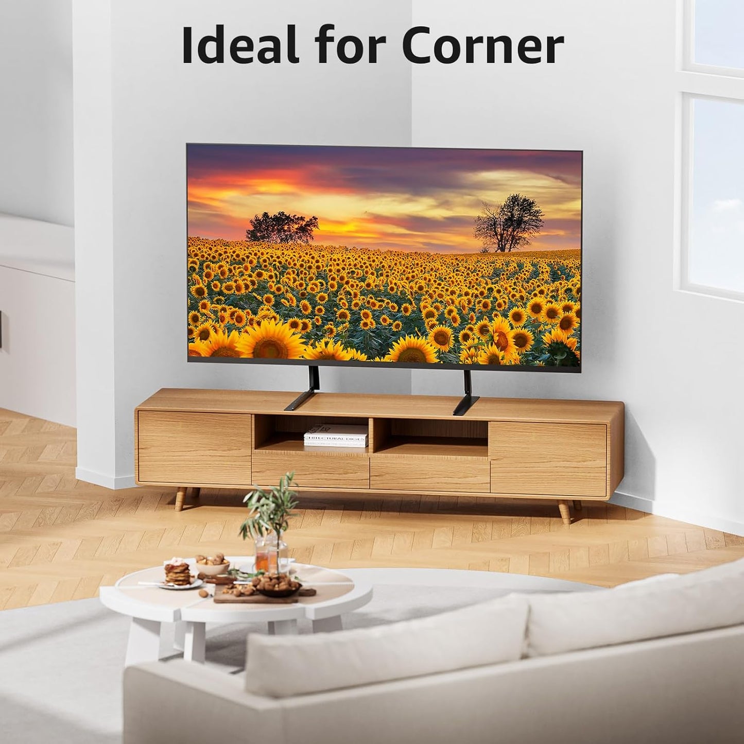 MOUNTUP Universal Table Top TV Stand for 27-55 Inch LCD LED Flat/Curved DEMO