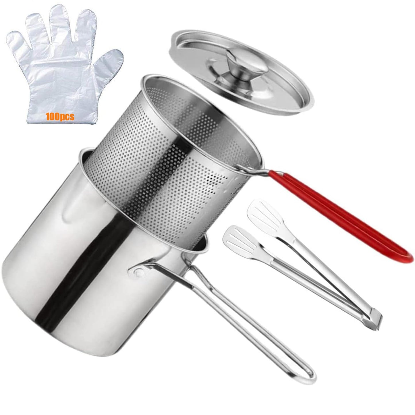 RUNTOO MU Stainless Steel Deep Frying Basket for Kitchen Cooking Pot Mesh DEMO