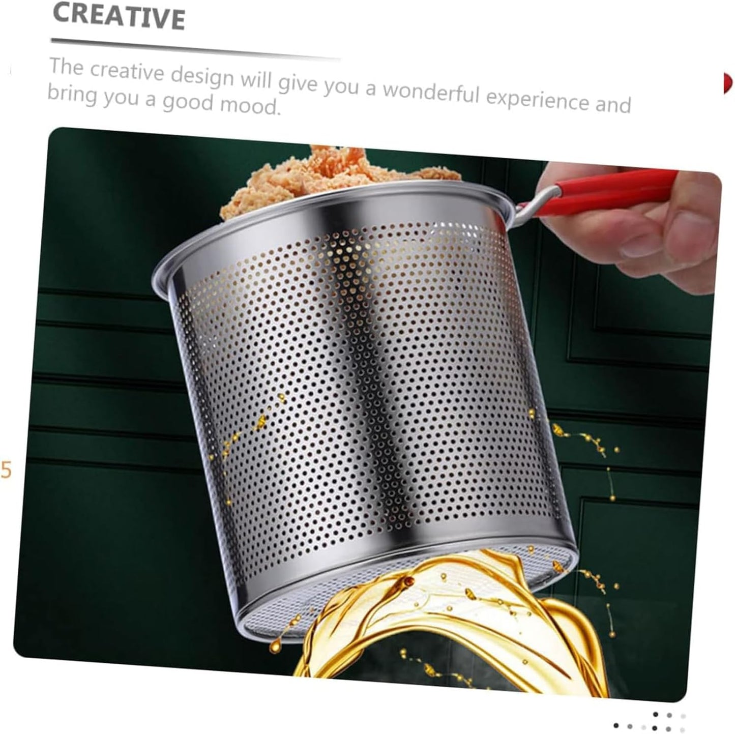RUNTOO MU Stainless Steel Deep Frying Basket for Kitchen Cooking Pot Mesh DEMO
