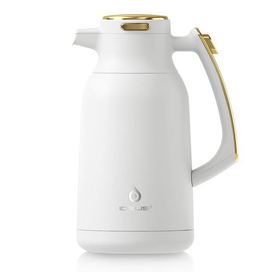 Ideus Vacuum Insulated Coffee Carafe Stainless Steel Hot Beverage 2 Liters NEW