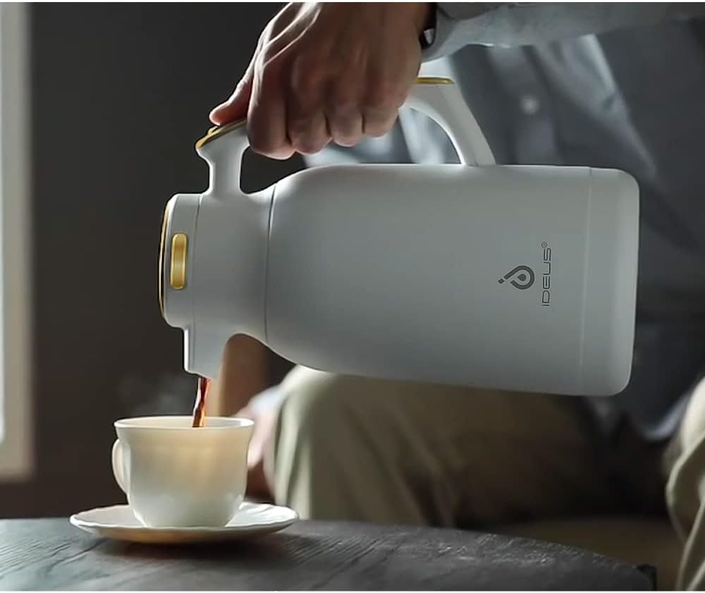 Ideus Vacuum Insulated Coffee Carafe Stainless Steel Hot Beverage 2 Liters NEW