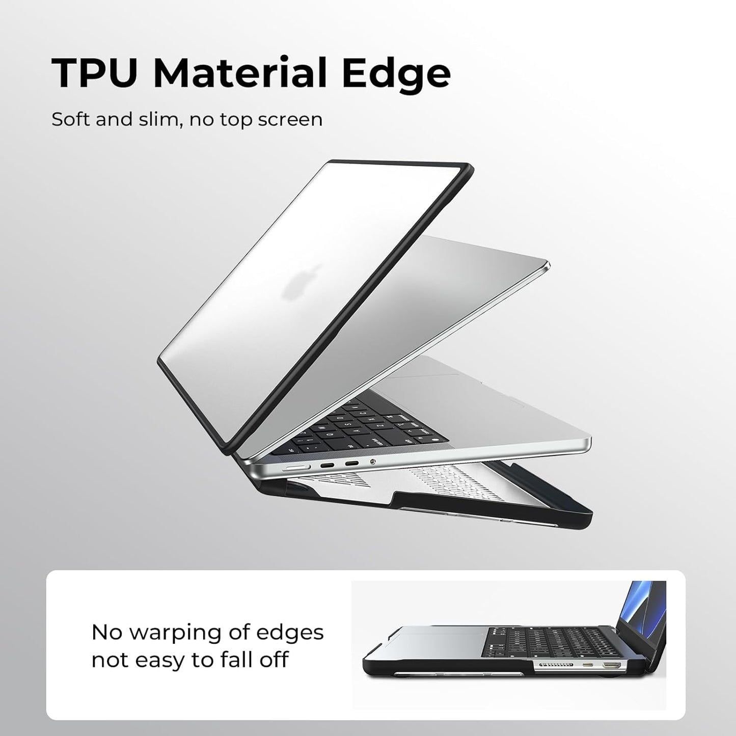BlueSwan Hard Shell Case Compatible with MacBook Pro 14-inch Frosted Clear NEW
