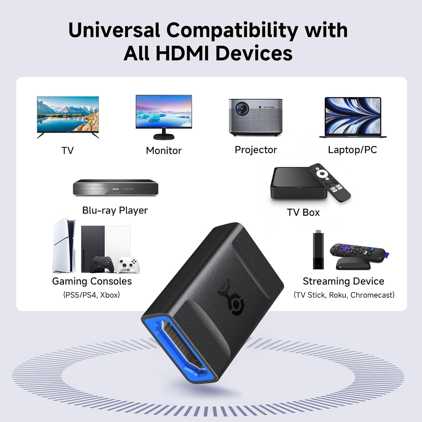 Cable Matters 8K HDMI Coupler 48Gbps 8K@60Hz 4K@240Hz HDR Support Black NEW
